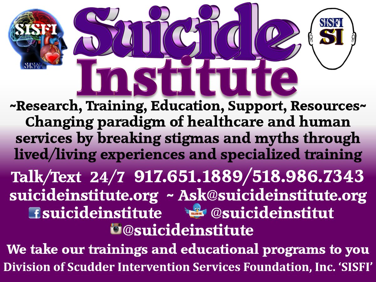 Hi <a href="/AsmSantabarbara/">Angelo Santabarbara</a> <a href="/JamesTedisco/">Senator Jim Tedisco</a> <a href="/MBWalsh112/">Mary Beth Walsh</a> <a href="/CBS6Albany/">CBS 6 Albany - WRGB</a> please promote our <a href="/SISFI/">Scudder Intervention Services Foundation Inc SISFI</a> <a href="/SuicideInstitut/">The Suicide Institute- training, research, support</a> <a href="/SchenCrisisCntr/">Schenectady Emotional Wellness, Pain Crisis Center</a> #MentalHealth community events in #Schenectady "How To help Someone in Mental Health Crisis with #Anxiety #Depression #Suicidality", Feb. 6th/15th at libraries 🙏