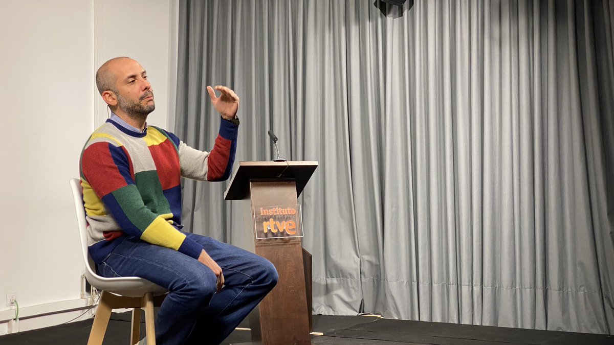 Genial charla que hemos tenido por parte de José Pastor, Director de cine y ficción de <a href="/rtve/">RTVE</a>  a nuestro alumnado de #fp del @instituto_rtve. #formacion #audiovisual #cine #series