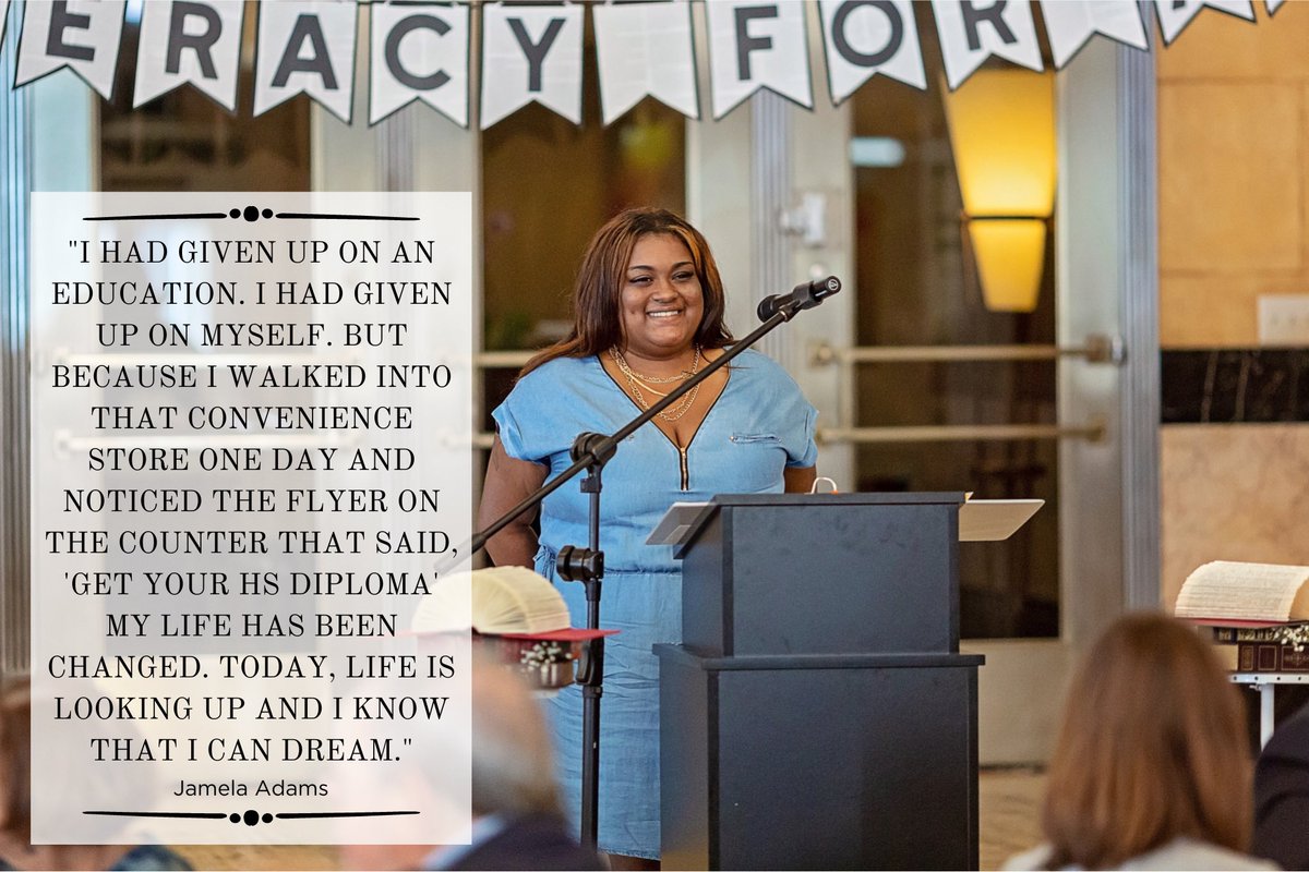Jamela was a student speaker at our 2018 Literacy for All Luncheon. She’s one example of the many students we work with daily. Join us at our 13th Annual Literacy for All Luncheon to hear from students like Jamela. Questions? Visit us at literacykc.org. #discoverourworld