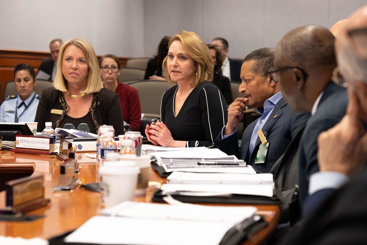 DepSecDefHicks's tweet photo. Thank you to our Defense Business Board members for their time &amp; dedication to helping the @DeptofDefense improve business practices.  Yesterday we spoke about speeding the transition of cutting-edge technology to warfighters on the battlefield. More: https://t.co/yvbeFwkST9 https://t.co/y13TdGeQ30