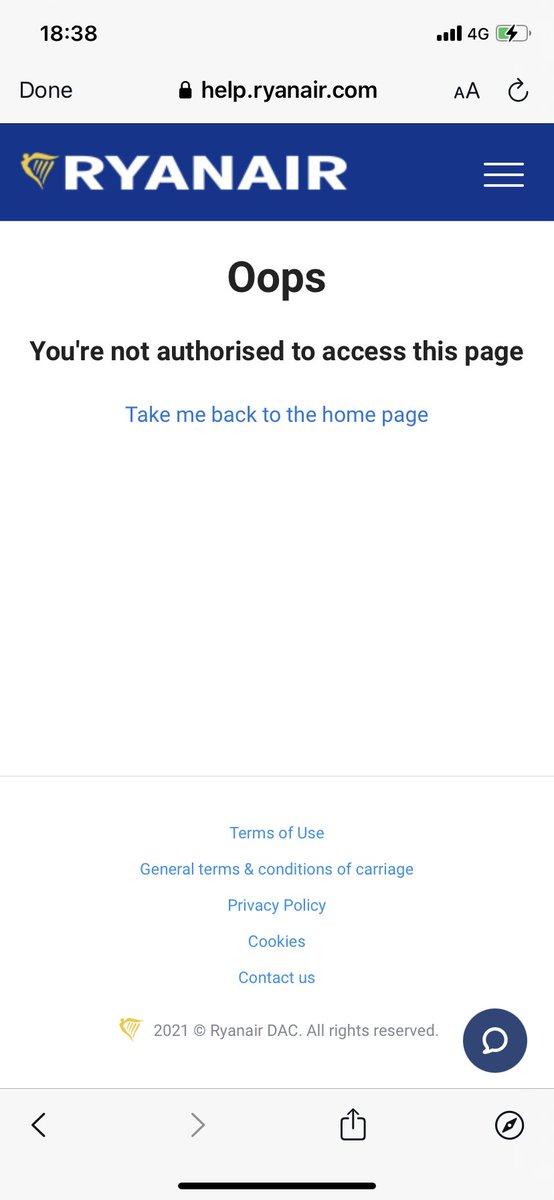 kate_devaney's tweet photo. @askryanair @Ryanair This comes up when I log in and follow the left property on airplane 🫠 https://t.co/09csEM4lRJ