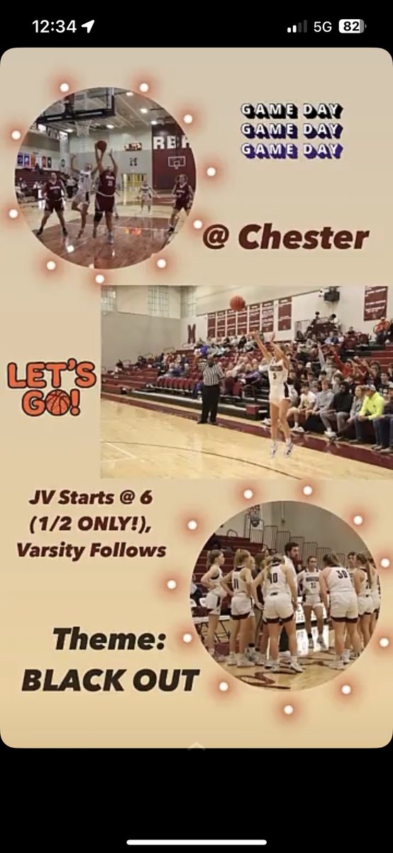 Girls away game in Chester
JV at 6 and Varsity follows
Theme: Blackout
#redbud132