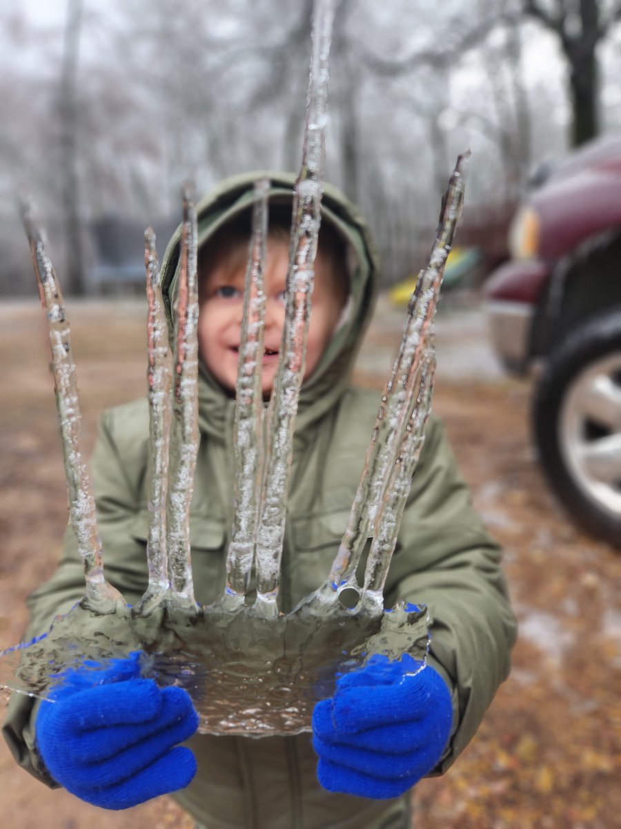 Ice Storm 2023 in Lono, Arkansas. My little dude did get to eat all the icicles and stomp some ice. #arwx #NaturalState #Arkansas @NWSLittleRock @KATVToddYak @KATVJames @WxZachary