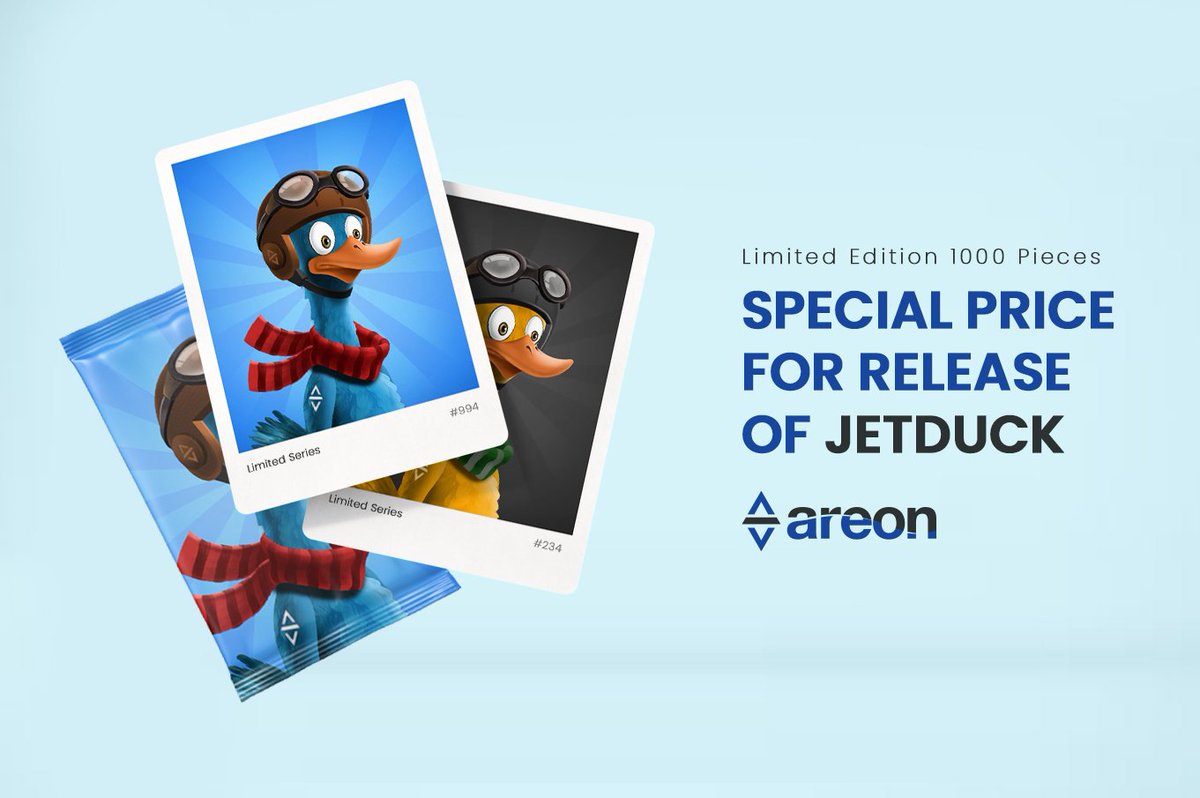 areum_global's tweet photo. The commemorative NFTs that we will release special for the announcement of our game will be on sale with a big discount. You will be able to purchase the NFT special series with a discount of 50% for only $20!

#AREA #AreonNetwork #Jetduck #Play2Earn https://t.co/G67Oqt7yzB