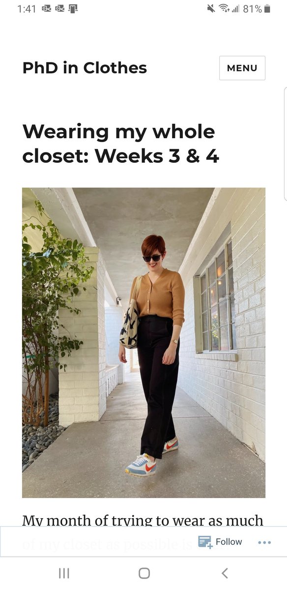 Sitting here using my lunch to search "professor outfits" and the first link is from a familiar face from my study abroad days! Fellow academics searching for some style tips, check out her blog!
@rebeccamrice 
phdinclothes.com/tag/professor-…