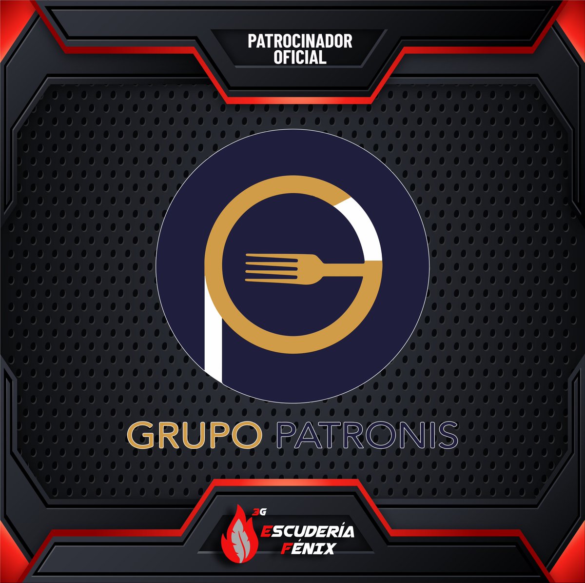 ¡"Grupo Patronis"  patrocinador oficial de la Escudería Fénix 3G en la fase mundial!

#EscuderíaFénix3G
#EncendiendoSueños
#ResurgiendoDeLasCenizas
#CaminoASingapur