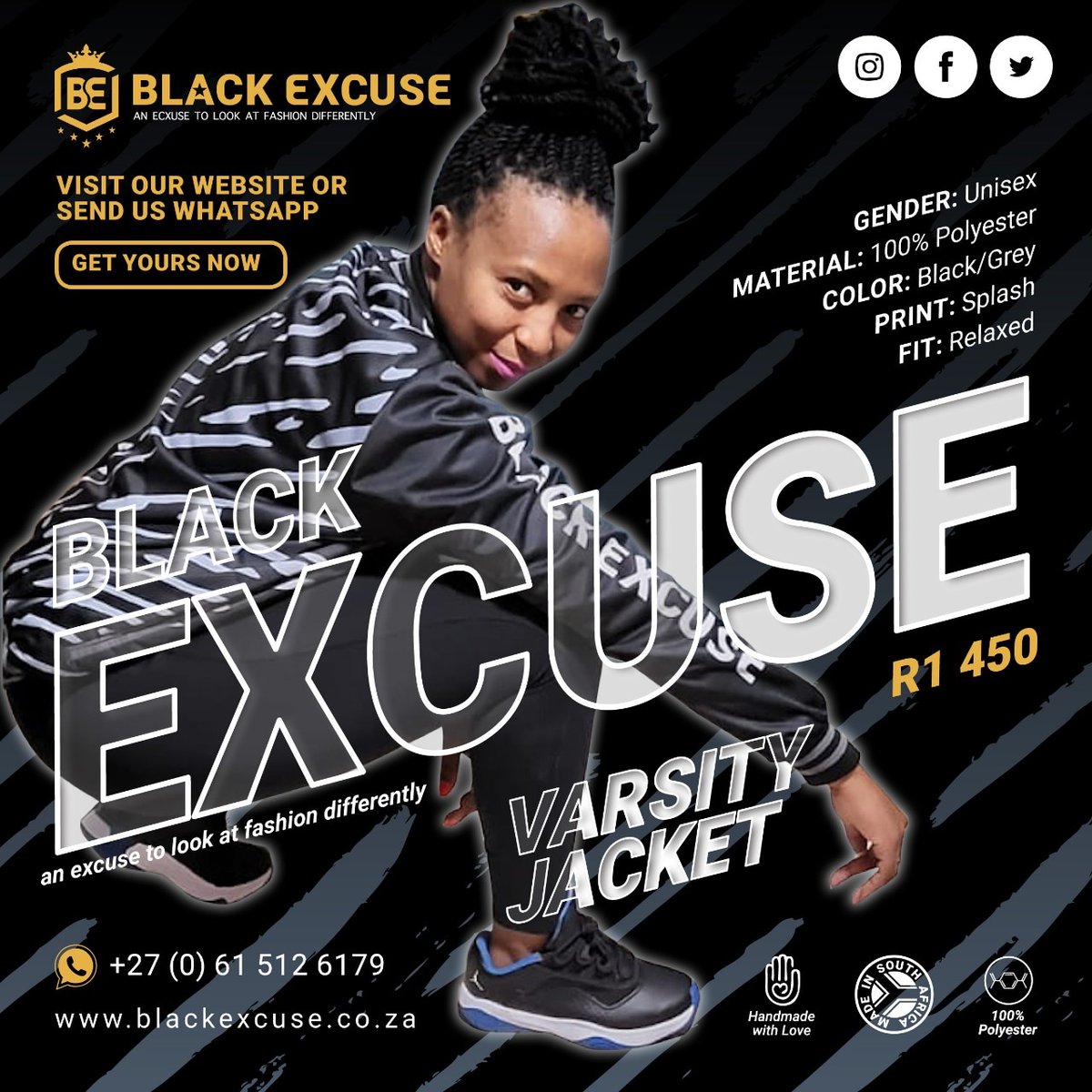 BlackExcuse's tweet photo. Invest in timeless pieces such as an iconic dress, a pair of jeans that fit you well, a simple T-shirts and an effortless Black Excuse jacket. #fashion #vasityjackets #blackexcuse #fashionstatement #sabrand https://t.co/usP9KENnXn https://t.co/DSZq3p4aRC