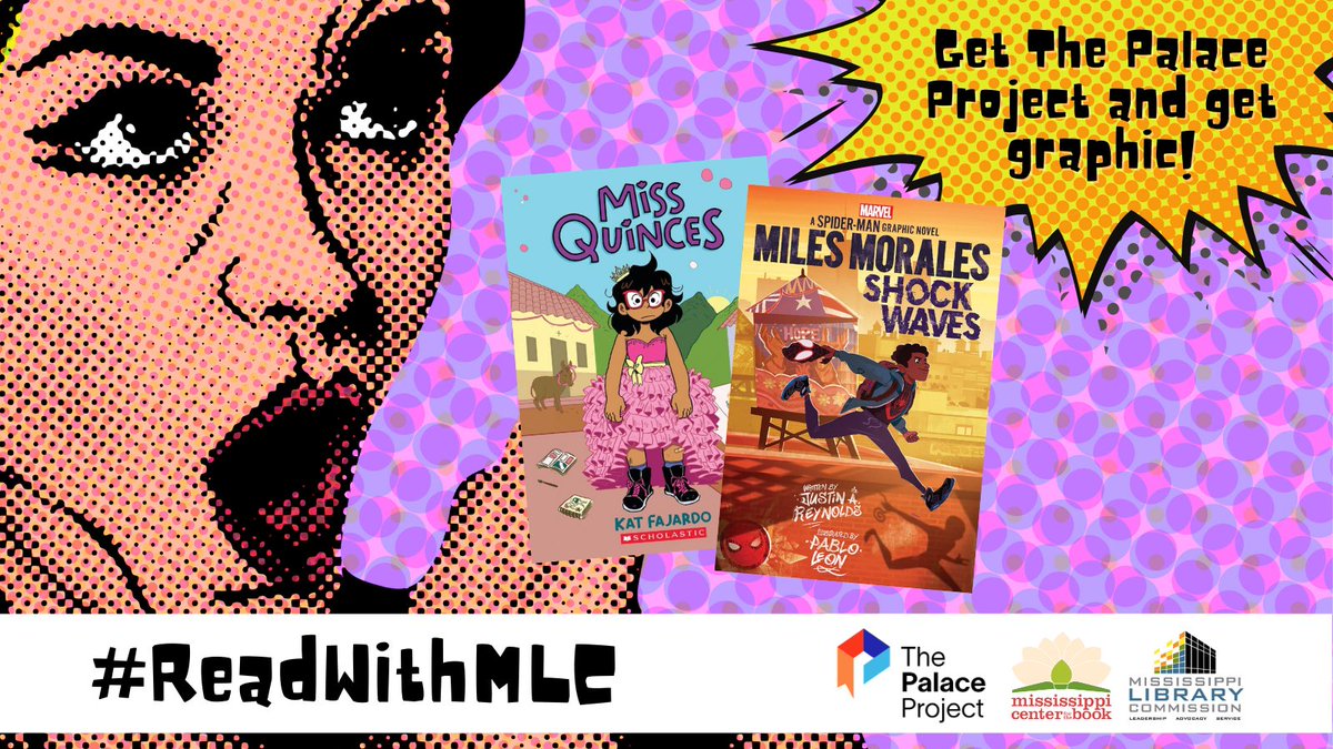 MSLibraryComm's tweet photo. Get graphic! Why not check out one of these childrens' graphic novels, available right now via The Palace Project (@Palacelib). #ReadWithMLC #MSLibraries #GraphicNovels https://t.co/iD2wm1fxmR