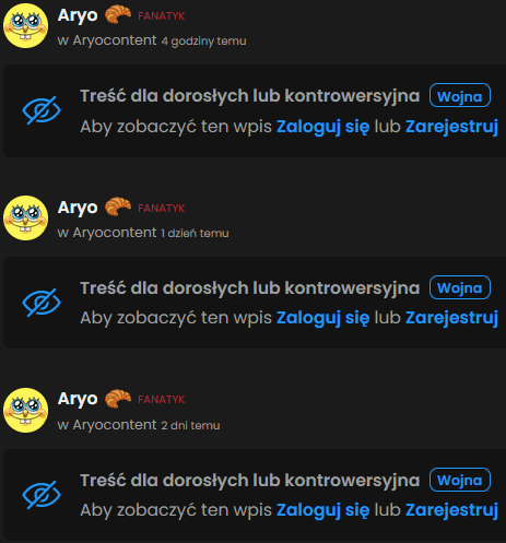 NoMercyIncluded's tweet photo. @SomeGumul Jak na Twoje konto spojrzy ktoś niezweryfikowany na https://t.co/3GDsBpyUrO, to od kilku dni widzi głównie jak na obrazku.
Da się coś z tym zrobić? Nie wszędzie można i powinno się logować, wydaje mi się, że wiele osób przegląda bez konta jak ja choćby w pracy na służbowym. https://t.co/c3GwBxoBHP