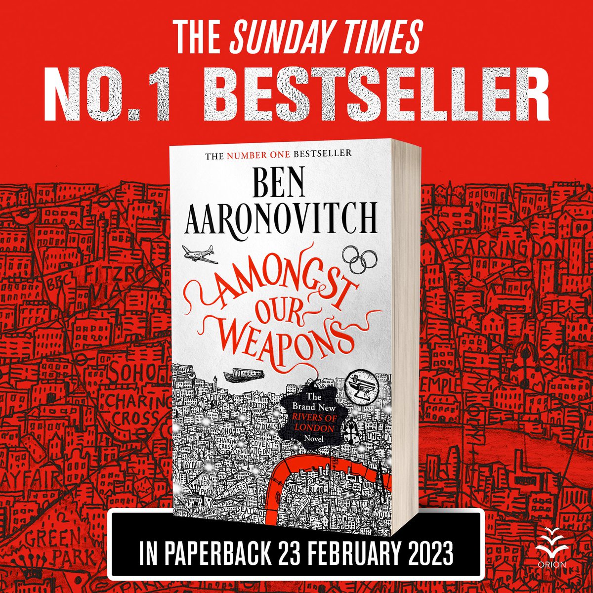 Ben_Aaronovitch's tweet photo. Yay - it's the start of shameless self-promotion season - Amongst Our Weapons  Paperback is out in the UK+CW 23rd of February.
https://t.co/O2RUCCsmzg https://t.co/6CIWWOksDZ