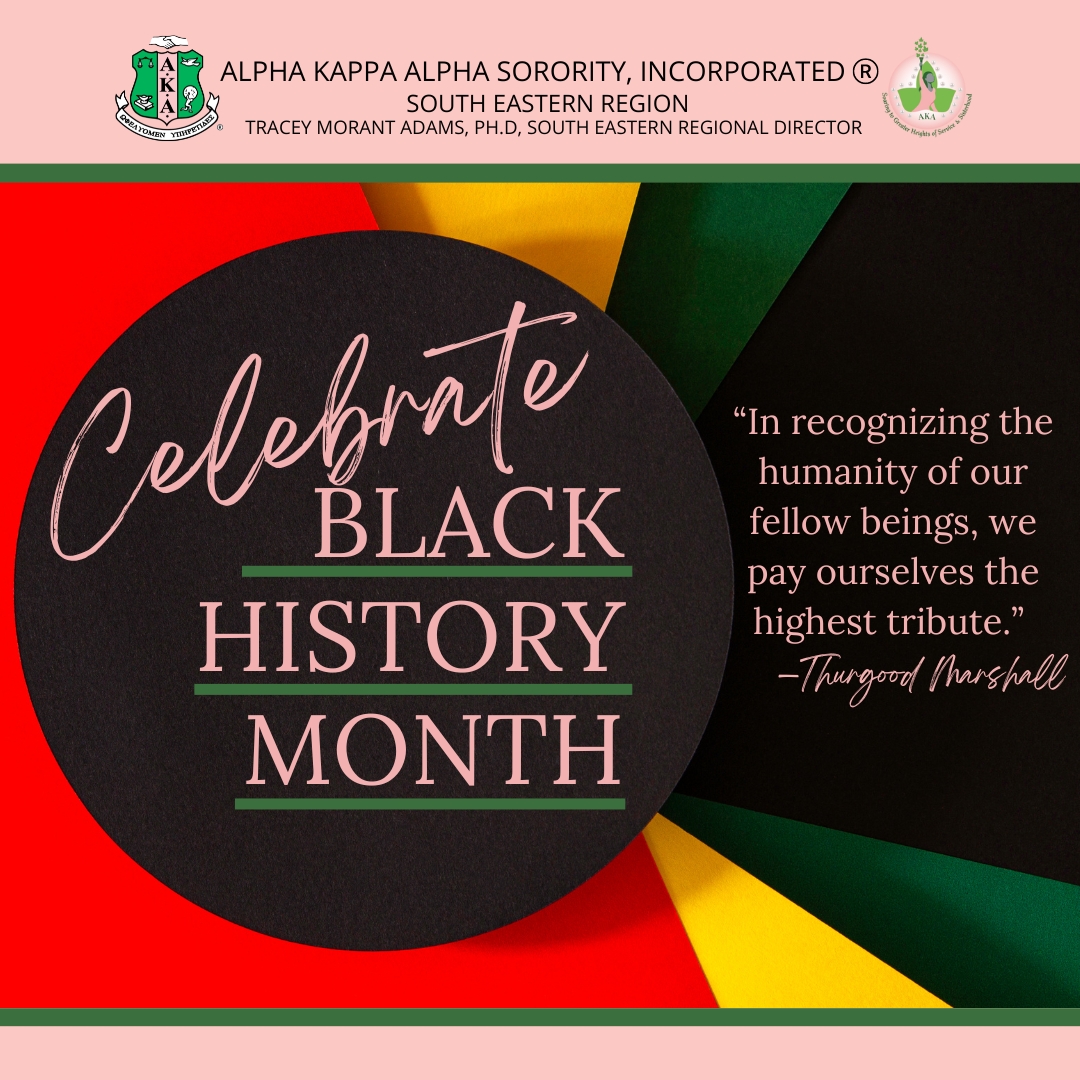AKASouthEastern's tweet photo. Happy Black History Month from the South Eastern Region of Alpha Kappa Alpha Sorority, Inc.®! 

#AKA1908 #SoaringWithAKA #PowerOfUs #SophisticatedSouthEastern https://t.co/j4X8gcweRS