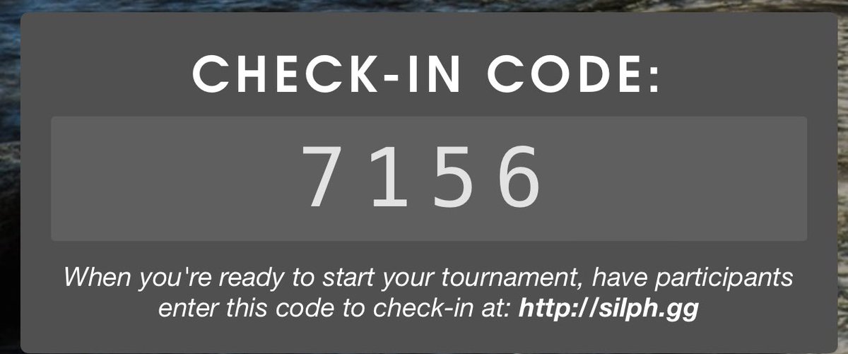 Check in code is up for our ranked Naiad cup with prizes! Link to the tourney is pinned on our profile!