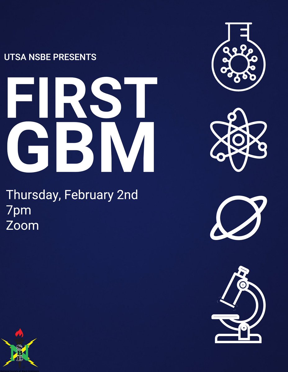 Hey everyone !! Our meeting will be moved to zoom to accommodate for any unsafe road conditions. Keep an eye out for the zoom link on our Instagram. We will be posting it later this evening; stay warm!!

#utsa22 #utsa23 #utsa24 #utsa25 #utsa26 #STEM #R5nsbe