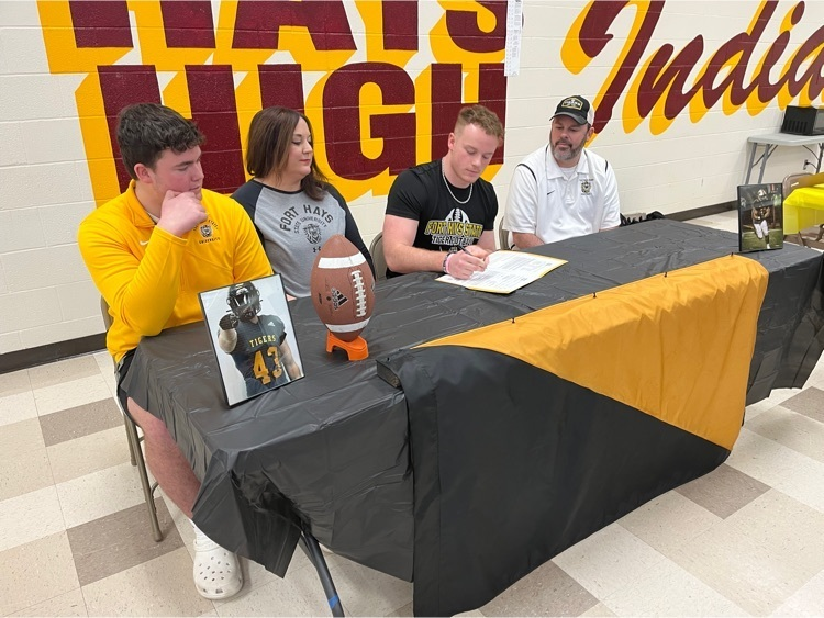 HaysHighAD's tweet photo. Congrats to Hays High senior Bryce Salmans and his family on signing his LOI to play football and continue his education at Fort Hays State University! https://t.co/0tb097y8km