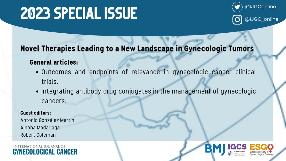 We are excited to announce the #2023SpecialIssue. In March you will be able to read the 12 articles written by outstanding authors. Special thanks to the #GuestEditors for all their excellent work. @pedroramirezMD @HsuMd @agz_eriksson @JayrajAarthi @AndreFernandes2 @IJGCfellows