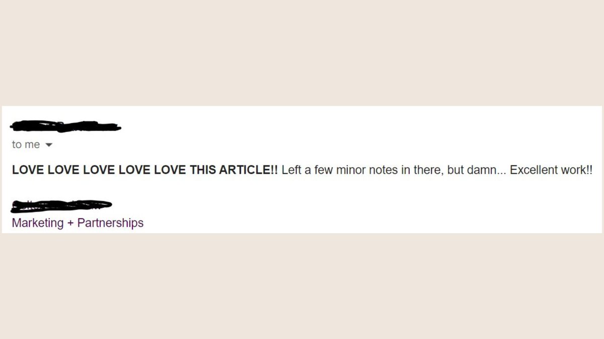 Woke up to this feedback in my inbox this morning. Needless to say, I'm feeling pretty good right now 😀

Nothing feels better than happy clients!

P.S - If you need help with SEO blogs + copywriting, I'm currently taking on new clients!

#freelance #contentcreator #copywriting