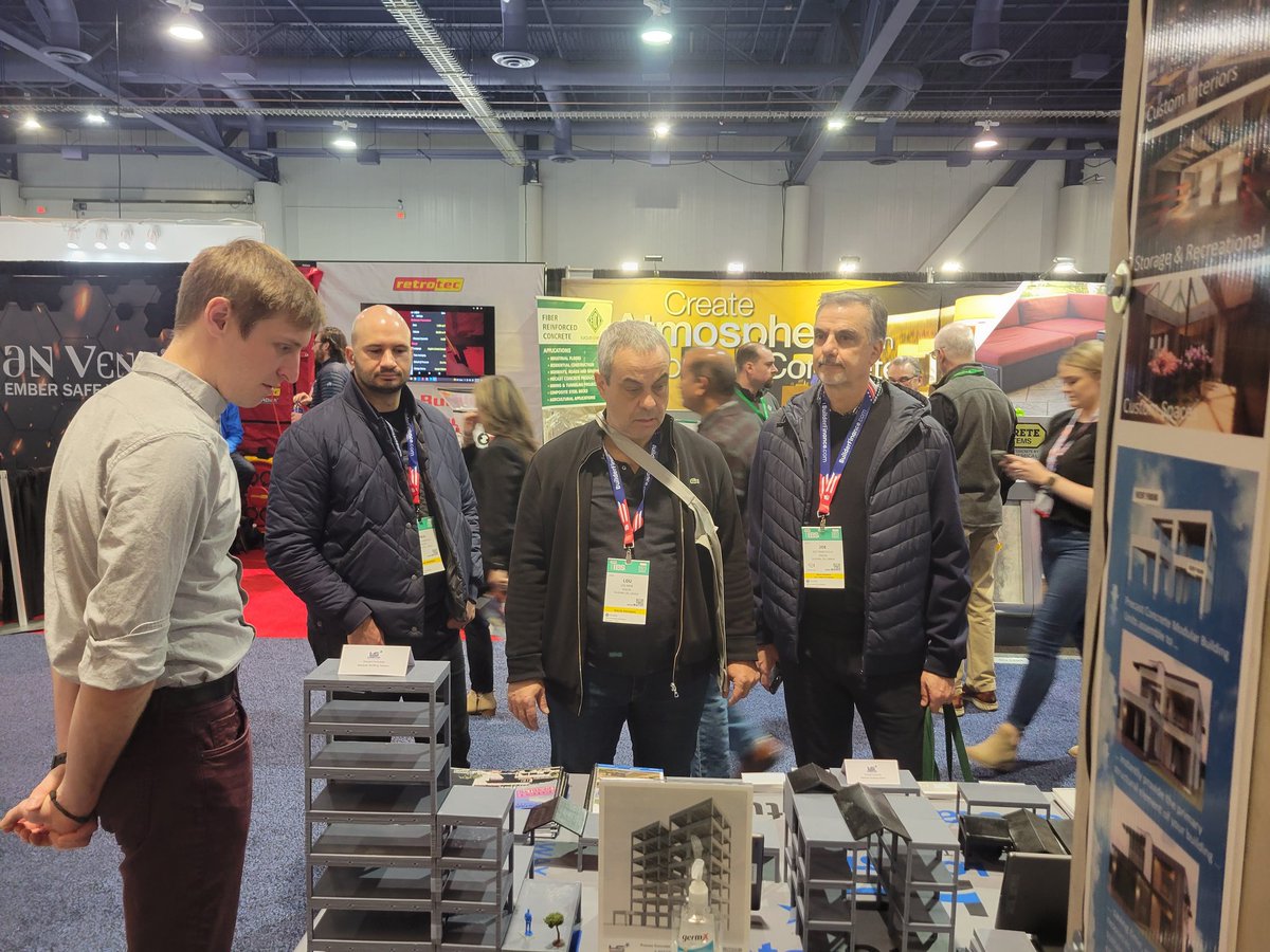 RESCON_VP's tweet image. Checking future trends in residential construction at the @NAHBhome #IBS2023 . Discussing labour supply, #innovation and #modularhousing