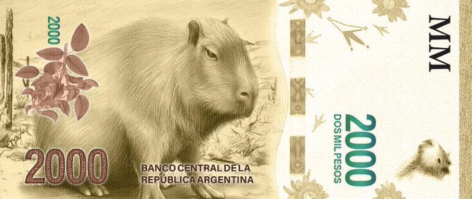 Queremos al carpincho en el billete de 2000 pé