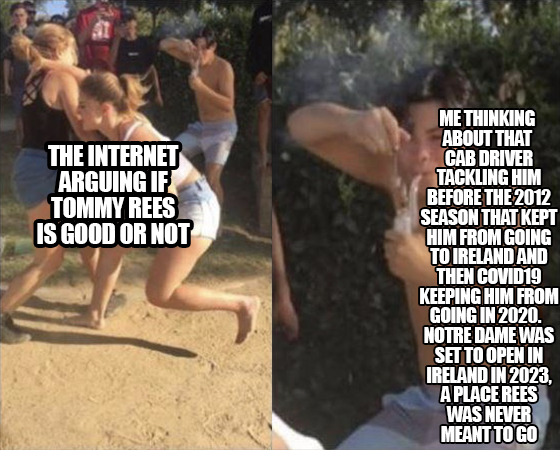 verypiratey's tweet photo. God does not want Tommy Rees to go to Ireland and who are we to judge His will? https://t.co/Cfy19zBJkQ