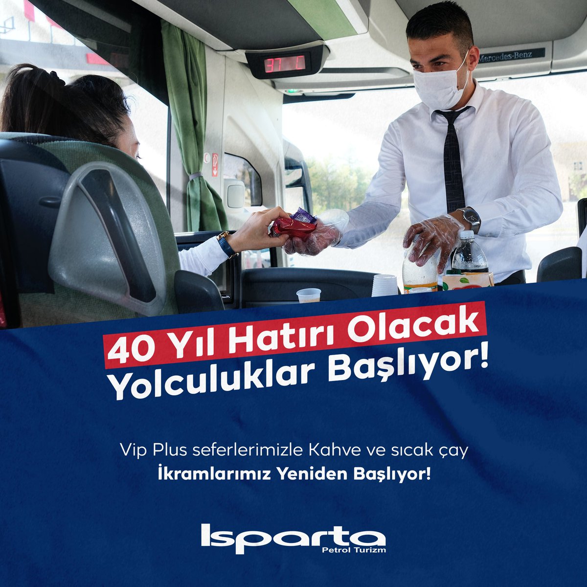 ispartapetrol's tweet photo. 40 Yıl Hatırı Olacak Yolculuklar Başlıyor!
Vip Plus seferlerimizle kahve ve sıcak çay ikramlarımız yeniden başlıyor!
#IspartaPetrolTurizm #İkram #Çay #Kahve #VipPlus https://t.co/BvYexIpulM