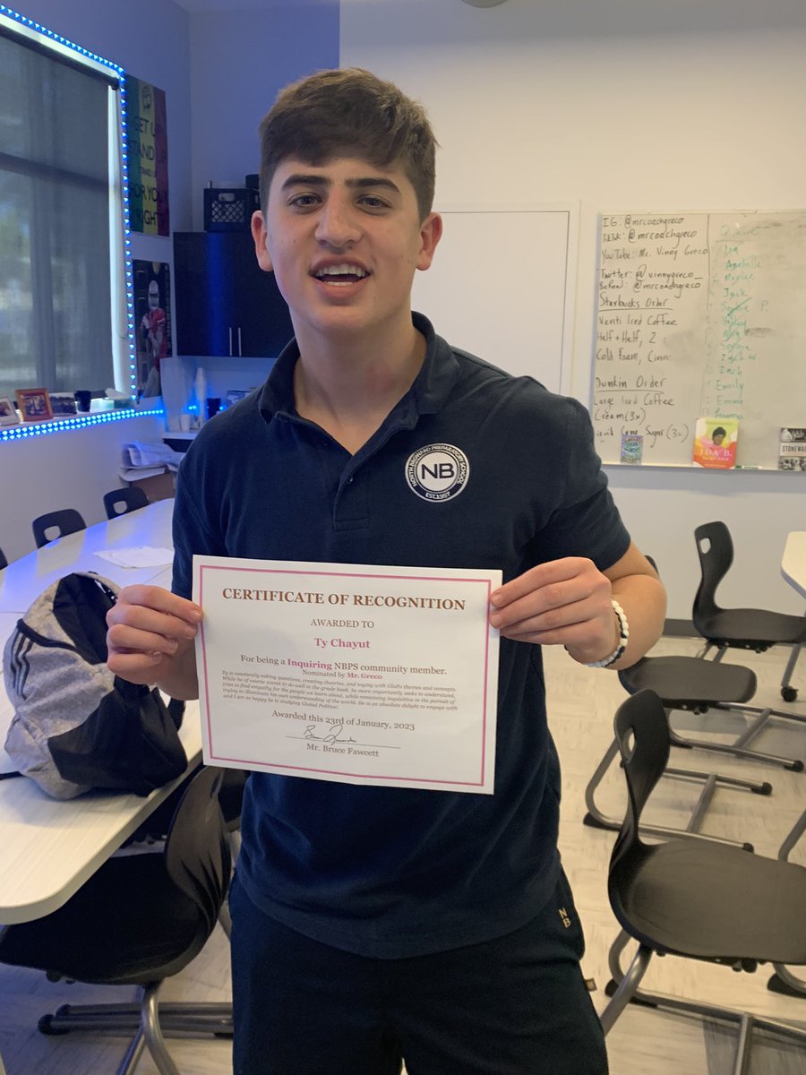vinnygreco_'s tweet image. S/O to @iborganization @NBPSEagles Learner of the Month, @TyChayut! January celebrates the “Inquirer”; someone who is curious and enthusiastic about their love of learning. Teaching you is a pleasure! @tamwol @TanyaSLynch
