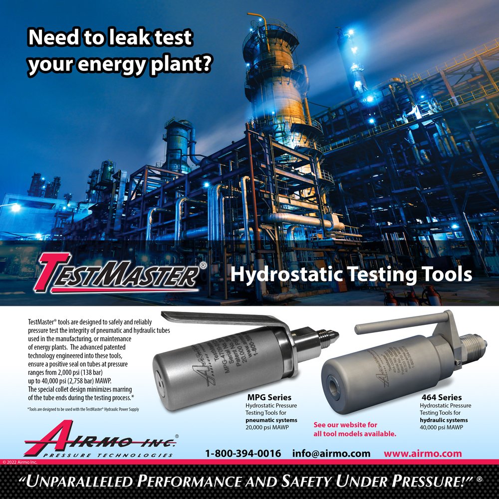 Discover the value of  TestMaster® Hydrostatic Testing Tools and Hydraulic Power Supplies that are used in non-destructive testing of high-pressure tube assemblies for the energy industry.

Learn more: airmo.com/testmaster-pro…

#energy #fluidpower #carboncapture #biofuel