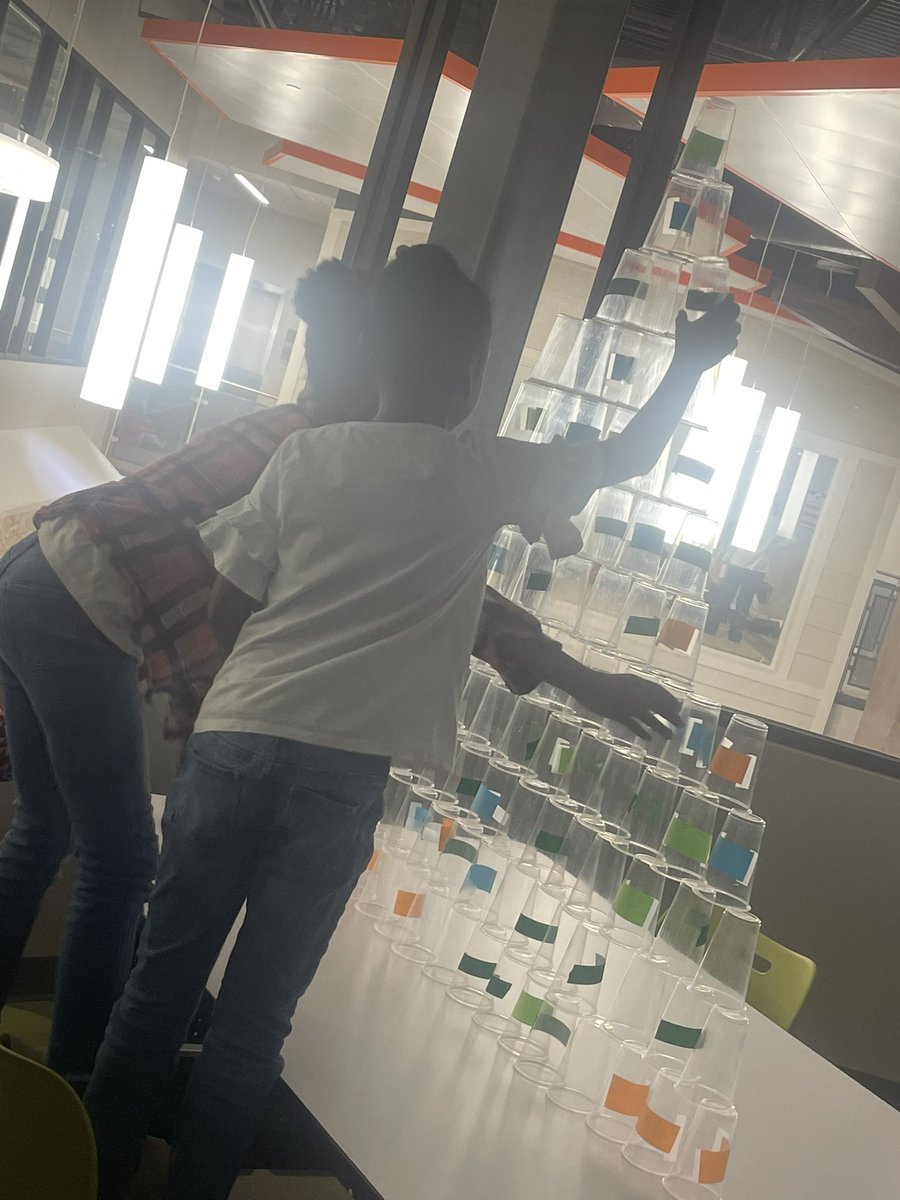 JThomas_Stovall's tweet photo. I’m late but the kids had fun doing this 100 day 100cup tower challenge. Hope everybody had a happy 100th day!!! @HumbleISD_ACE #ACEscience https://t.co/b3AtPTzKLJ