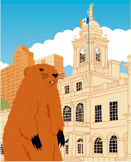 Happy #GroundhogDay to Charlotte the Staten Island groundhog who secretly subbed for her grandfather Chuck in a 2014 ceremony where she was dropped to her untimely death by our very tall former mayor. We will never forget. #NYCwildlife #NYChistory