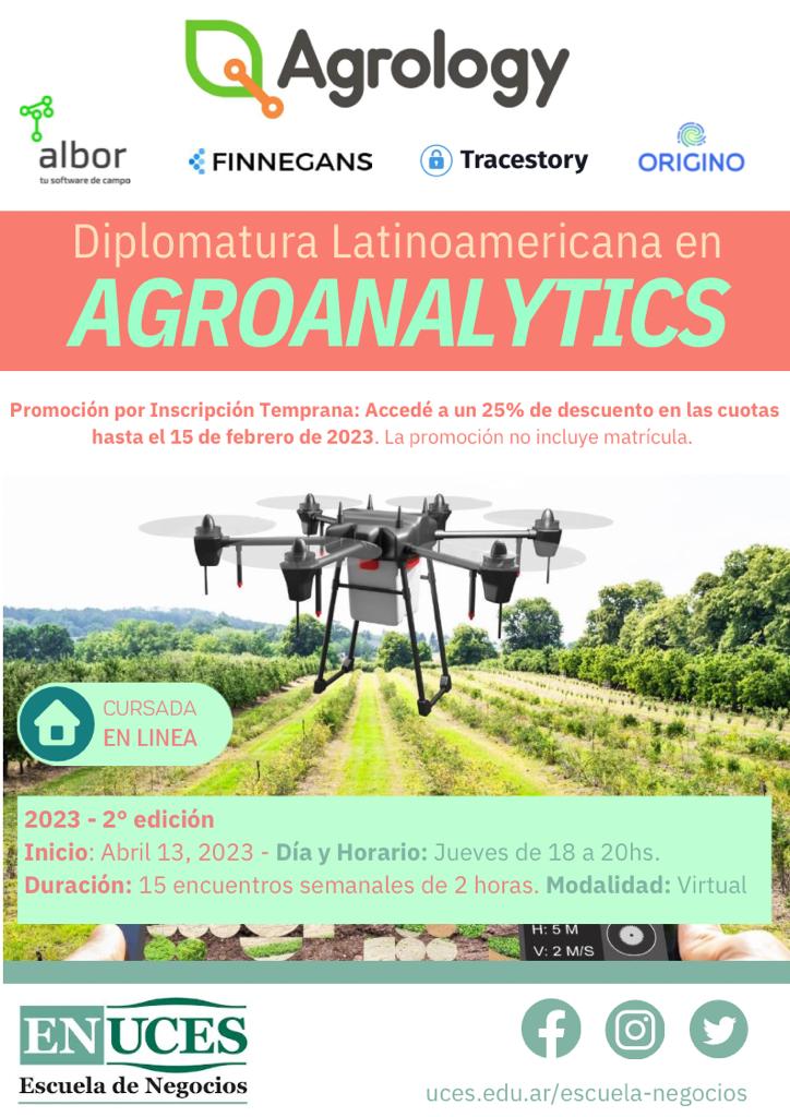 carlos_vidal's tweet photo. #UCES #diplomatura #latinoamérica #agroanalytics #agtech
Luego de la exitosa Edición 2022, a partir del 13 de Abril llega la SEGUNDA EDICION DEL DIPLOMADO LATINOAMERICANO EN AGROANALYTICS organizado por la Escuela de Negocios de la @UniversidadUCES dirigido por @horaciocolombet https://t.co/faPhMy9cvK