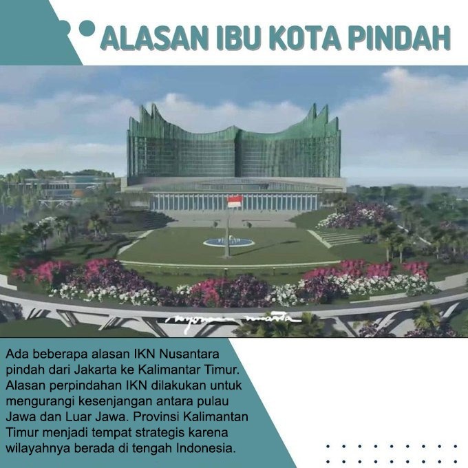 devimanda5's tweet photo. Jakarta sudah terlalu padat dan kurang layak sebagai ibu kota negara. IKN Nusantara yang ada ditengah" Indonesia jelas akan memberi dampak pemerataan pembangunan nasional.
#IKNNusantara
#IKNPemerataanEkonomi 
#IKNtingkatkanKesejahteraan 
#IKNSejahterakanIndonesia 
#IndonesiaBaru https://t.co/KwHvpck3zt