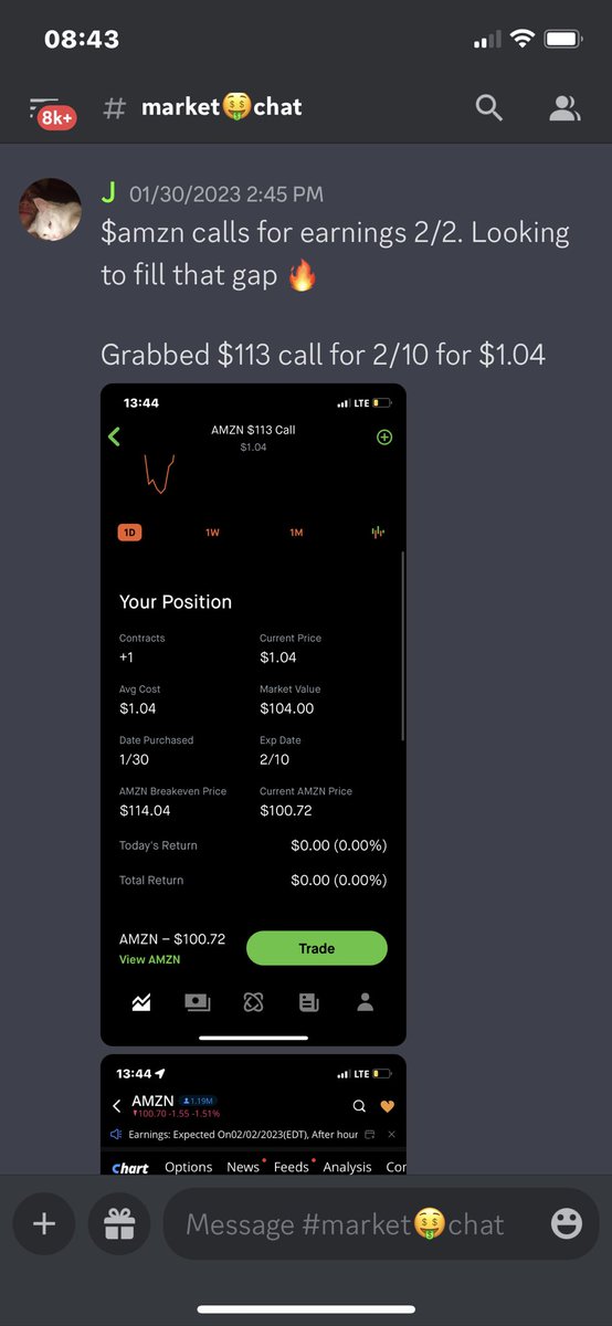 FruitfulTribe's tweet photo. $AMZN $113 calls signaled 1/30 for $1.04 —> $3.75
 LMONEY PRINTER BRRRRR
STILL RUNNING 🏃🏾‍♂️🤑🔥🚀🍆 https://t.co/VdKRpQGa7K