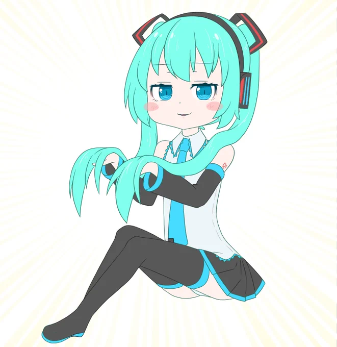 見える範囲内の世界でツインテール=初音ミクという事を認識しているのでドヤ顔でツインテールを見せびらかす自称ツインテール代表の初音ミク3#初音ミク #vocaloid#ツインテールの日 
