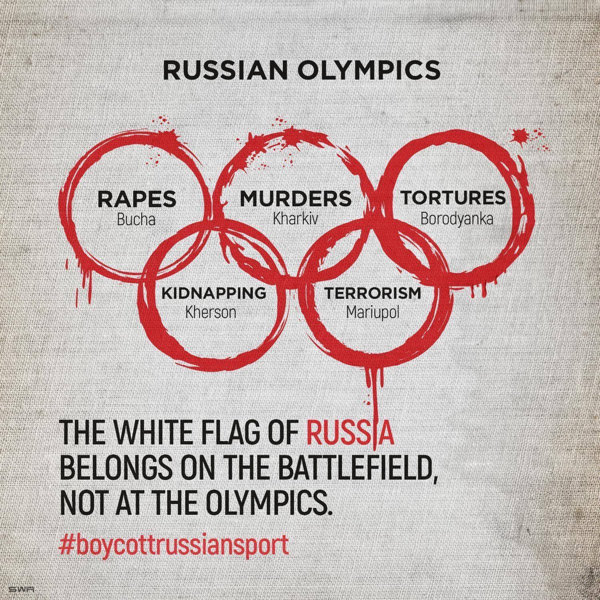 @iocmedia Countries & People Against Genocide will #boycottParisOlympics If IOC allows ANY Russians.