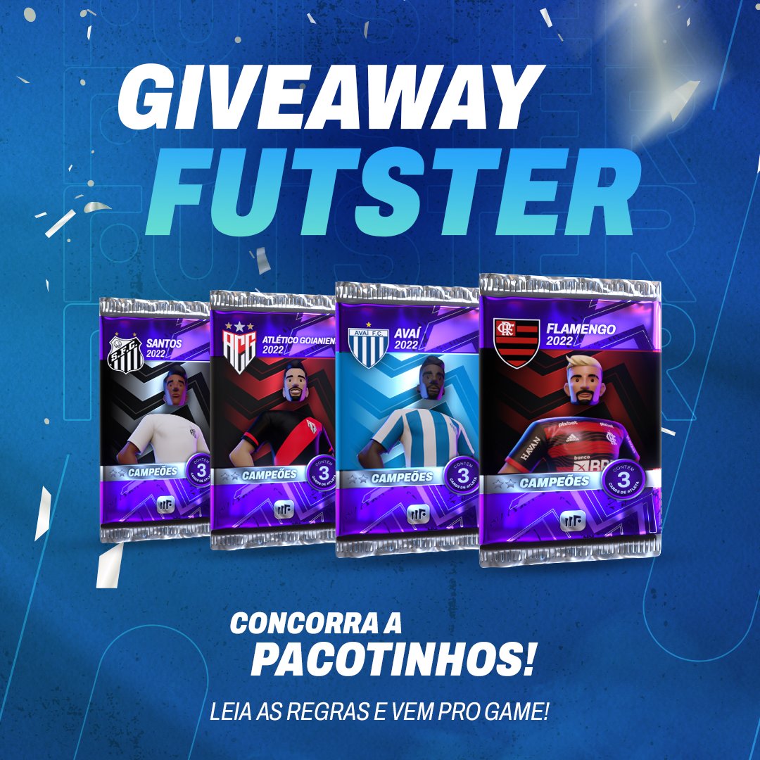 futstergame's tweet photo. 🚨 ALERTA DE #GIVEAWAY (4/4) 🚨
 
🎁 Pacotinho Campeões

👇🏽

1️⃣ Siga Futster no Twitter (pode seguir em todas as nossas redes também, hein!);
2️⃣ Curta, dê RT e marque 3 amigos nos comentários;
3⃣ Entre no Discord: https://t.co/nQ04HkqWsf

Sorteio na próxima semana!⏰

#VemProGame https://t.co/Z14D9gsvfI