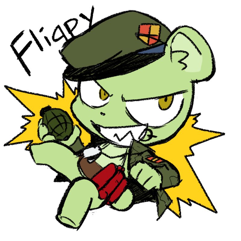 「#fliqpy #htf #happytreefriends 覚醒フリッピーどか」|さえり@Skeb常時受付中のイラスト