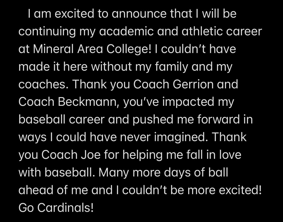 Im excited to announce my commitment to Mineral Area College! #Committed #Jucobandit <a href="/Good_InnerG/">Gerrion Grim III</a> <a href="/CoachBeckmann/">Nick Beckmann</a> <a href="/FHC_Baseball/">FHC Baseball</a> @FHCAD <a href="/FHCGetRowdy300/">barstoolfhc</a>