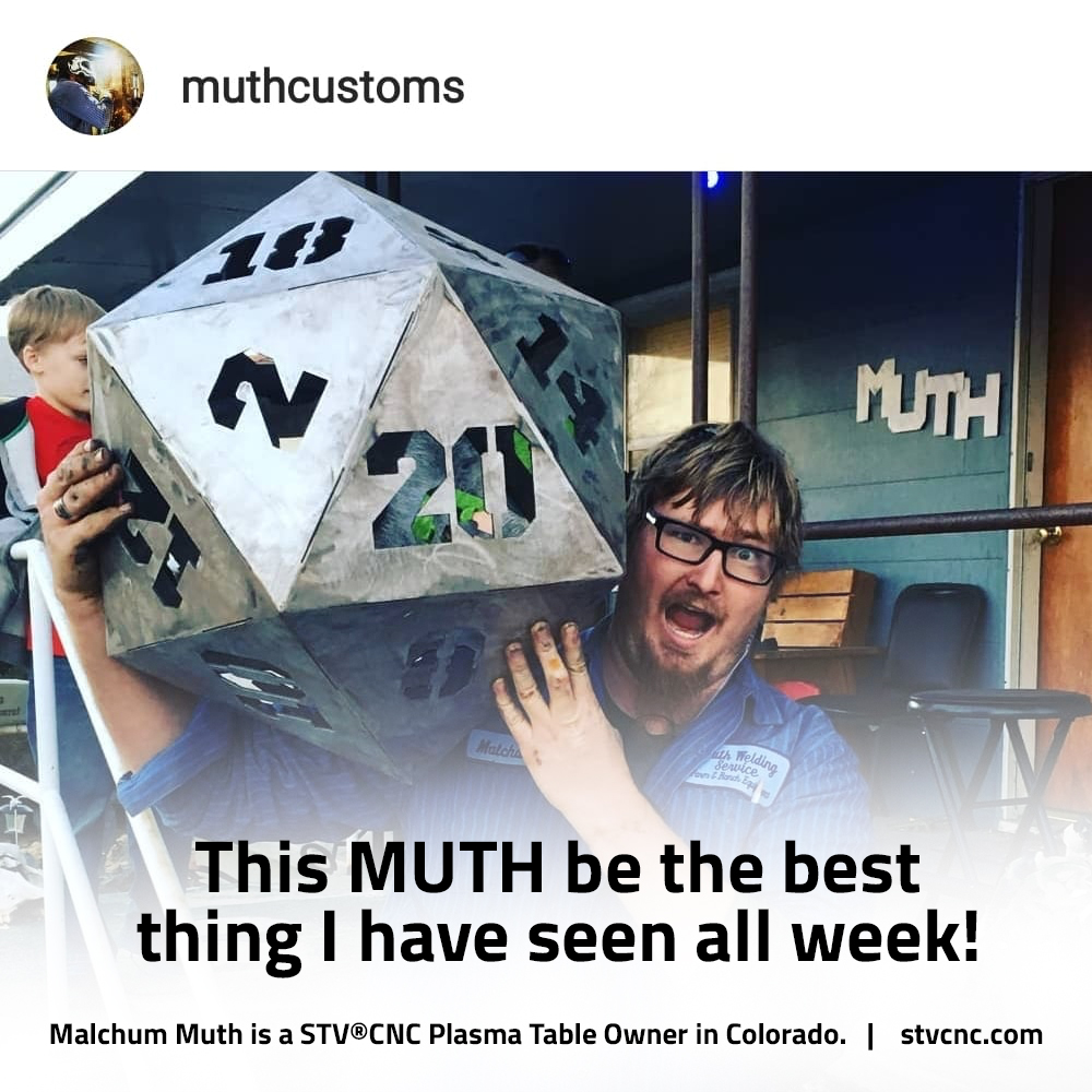 STVCNC's tweet photo. Roll dice with Muth Welding Service! | https://t.co/R0x3Osj4Vq 
Order your dice 719-254-4471
https://t.co/BJl1mUDi7U
. 
#stvcnc #cnc #metalfab #muth #multisidedice #dice #fabrication #cnctable #hypertherm #steelfab #metalfabrication #plasmacut #rolldice #metalwork #plasmatable https://t.co/35q552OmBK