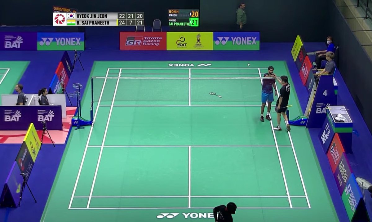 SAI PRANEETH KEEPS INDIA HOPES ALIVE🏸

Sai Praneeth defeats 🇰🇷Joen Hyeok Jin in 78 mins battle in close 3 sets in R16 of Thailand Masters !

Ashmitha,Kiran,Ishaan/Sai suffered close defeat while Sikki/Rohan,Tanisha/Ishaan lost in stright sets!

QF vs 🇨🇳Li Shi Feng