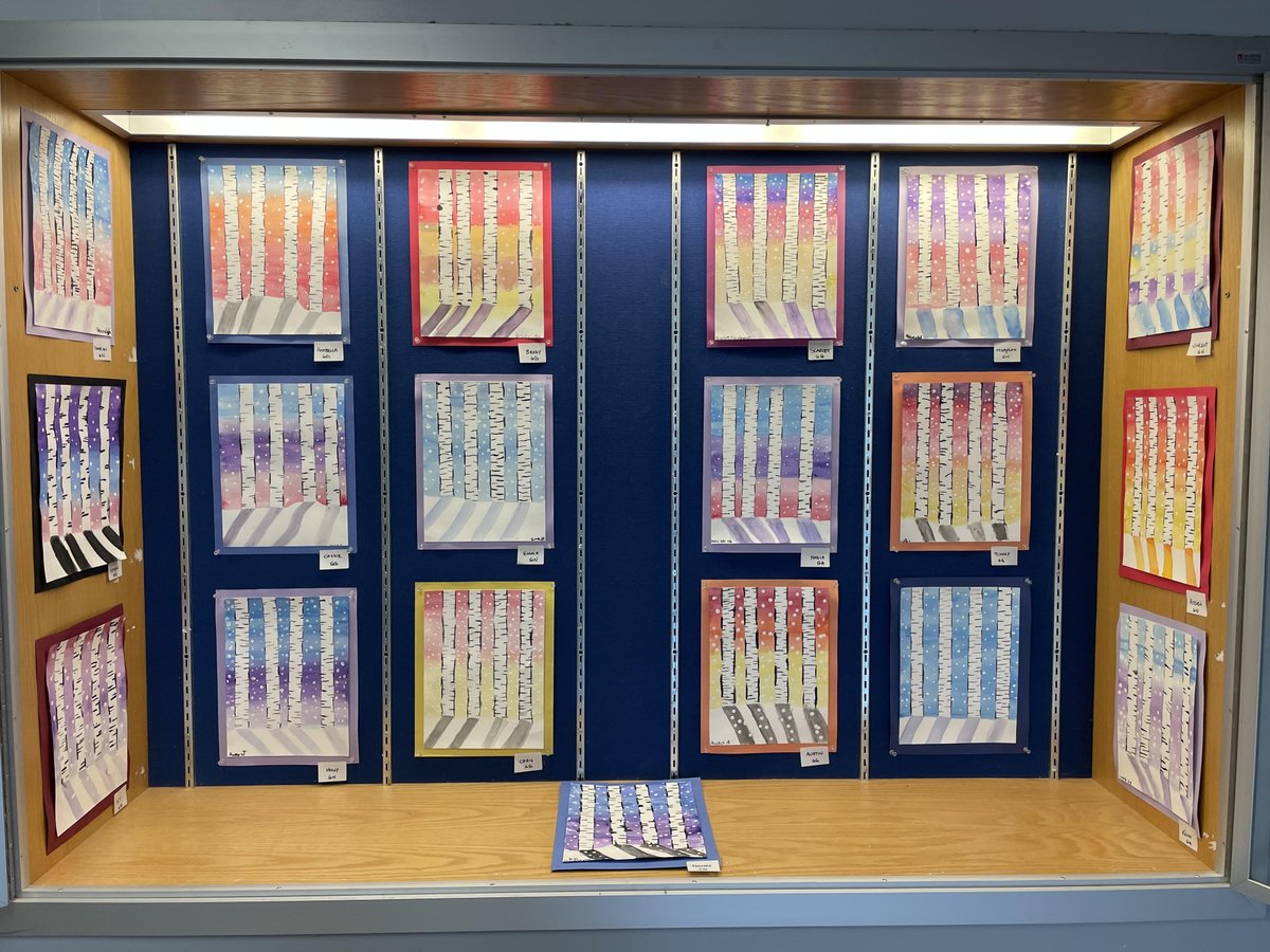 6th grade students created watercolor “Birch Trees”. Reflections, shadows and warm/cool colors were discussed and implemented in their work. 
<a href="/FTSHunterdon/">FTS Hunterdon</a> <a href="/LindsayGooditis/">Dr. Lindsay Gooditis</a> <a href="/NicholasADiaz/">Dr. Nicholas Diaz</a> <a href="/ArtEducatorsNJ/">AENJ</a>