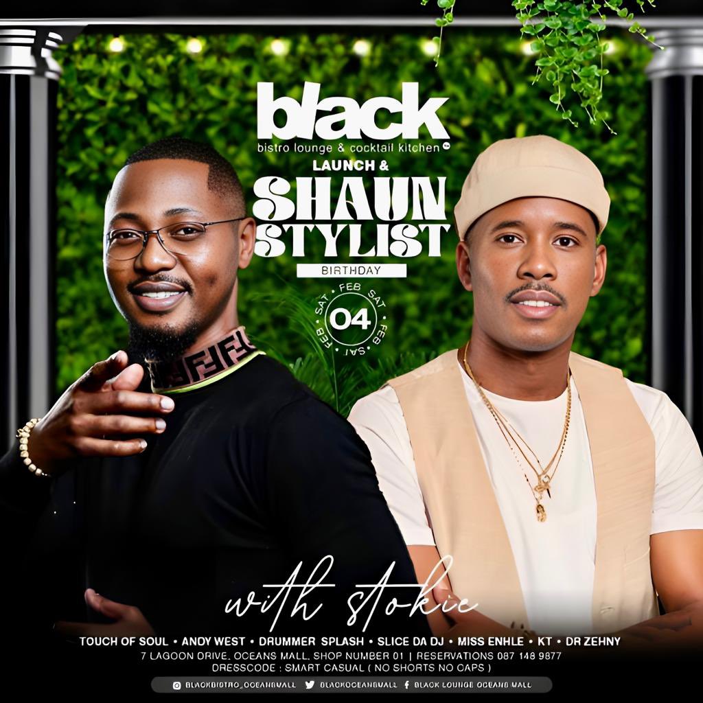 Thula Shangase (@rockah_dbn) on Twitter photo Imagine you & your squad at the new hot spot in the North 🤩🥂<a href="/BlackOceansMall/">Black Lounge</a> , launching this Saturday 04 Feb!!! Also celebrating <a href="/ShaunStylist/">ShaunStylist</a> birthday 🎉
Don’t miss out on day vibes🍹🍽️
#BlackOceansMall #BlackBistroLounge Imagine you & your squad at the new hot spot in the North 🤩🥂<a href="/BlackOceansMall/">Black Lounge</a> , launching this Saturday 04 Feb!!! Also celebrating <a href="/ShaunStylist/">ShaunStylist</a> birthday 🎉
Don’t miss out on day vibes🍹🍽️
#BlackOceansMall #BlackBistroLounge