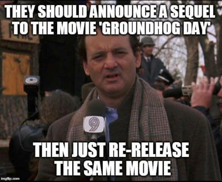 Best movie sequel idea ever! 
Happy Groundhog Day! Will it be an early Spring?

#moviesequel #groundhogday