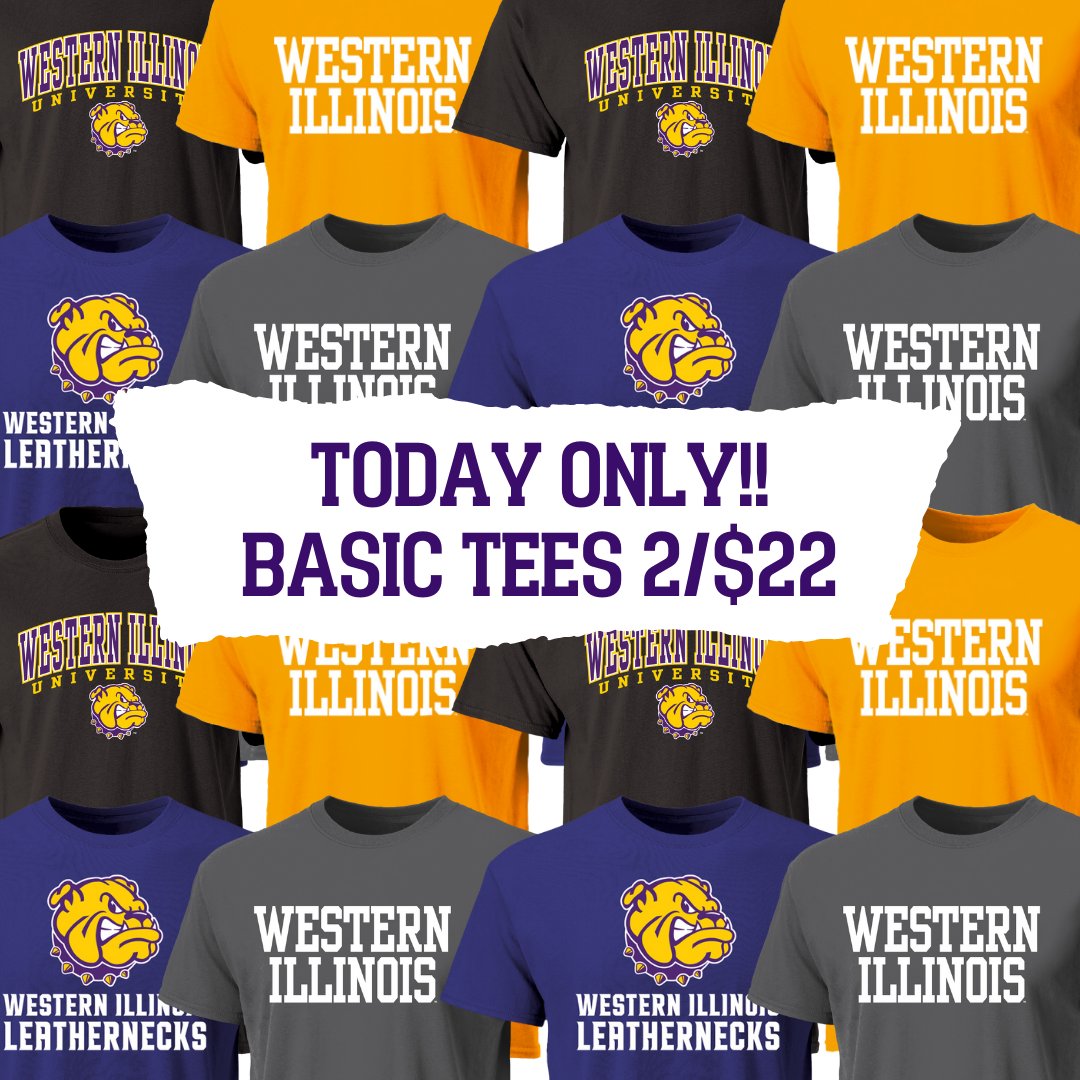 WIUBookstore's tweet photo. It's 2/2! That means all basic tees are 2/$22, today only. Shop in store and online. #wiu #wiubookstore #college #apparel #feb2nd #sale
https://t.co/P60ZfxeMDS https://t.co/Jbb29bRtnh