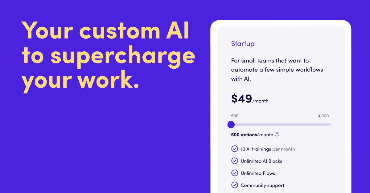 Forget about having to break the bank to automate your work 💸

Levity's new pricing plan starts at only 49$/month!

Build hundreds of workflows with any budget and let #AI take care of your daily tasks 🚀

Choose your plan and get started! 👉  levity.ai/pricing