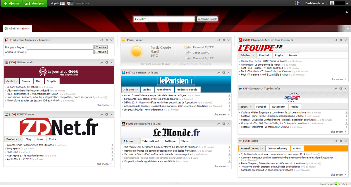 Je vois fleurir les 'Dites un truc que les jeunes ne connaissent pas!'.
On devrait en faire une version 'numérique et web'.
Je commence avec 'Netvibes' créé par @tariqkrim .  
En 2005! Quelle nostalgie! J'adorai ce service. L'ancêtre des apps et de la personnalisation