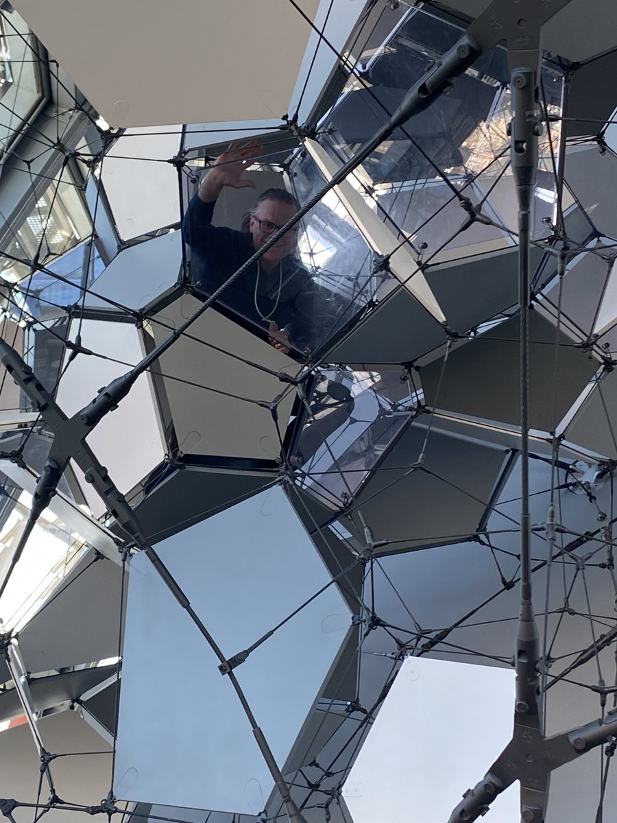 ISE_Show's tweet photo. ⚡️Tech tour attendees climbing through the Sky Cloud Cities, Barcelona by Tomas Saracino at Mirador torre Glories overlooking the skyline of Barcelona.
#ISE2023 #Barcelona #Techtours #TomasSaracino #mirador #Glories https://t.co/8QKbpQBtfj