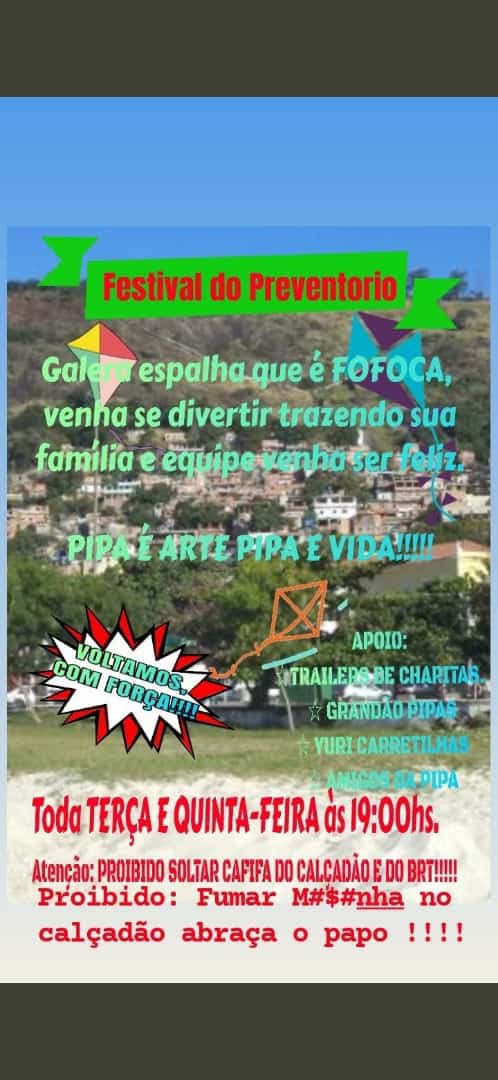 Boa tarde, festival está voltando com tudo.. 
SÓ CHEGAR!! 🪁🪁
