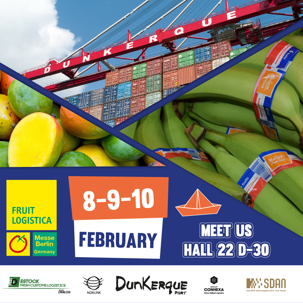 DunkerquePort (@dunkerqueport) on Twitter photo 📆 ÉVÈNEMENT 📆
<a href="/DunkerquePort/">DunkerquePort</a> sera présent au salon <a href="/Fruit_Logistica/">🍉 FRUIT LOGISTICA 🍏</a> à Berlin 🇩🇪 du 8 au 10 février
Venez nous retrouver sur le stand au Hall 22 – D30 💡 pour découvrir les solutions innovantes qu’ils proposent 🌟
#FruitLogistica #Berlin #DunkerquePort 📆 ÉVÈNEMENT 📆
<a href="/DunkerquePort/">DunkerquePort</a> sera présent au salon <a href="/Fruit_Logistica/">🍉 FRUIT LOGISTICA 🍏</a> à Berlin 🇩🇪 du 8 au 10 février
Venez nous retrouver sur le stand au Hall 22 – D30 💡 pour découvrir les solutions innovantes qu’ils proposent 🌟
#FruitLogistica #Berlin #DunkerquePort