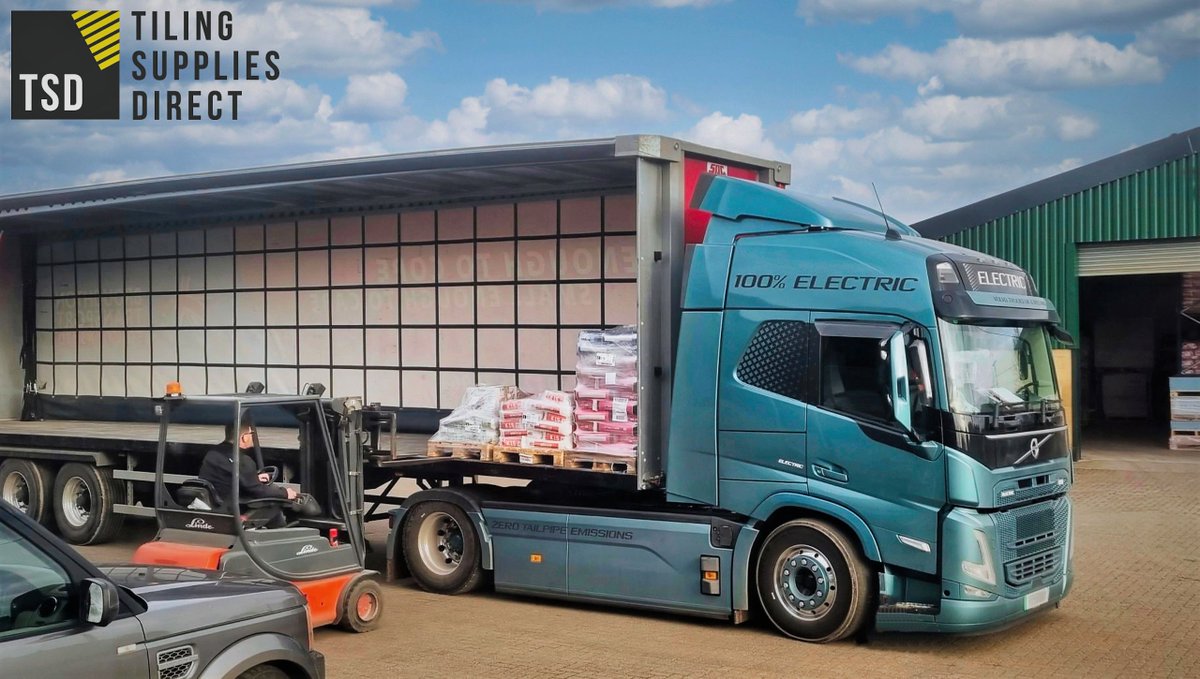 Check out this 100% electric lorry collecting our pallet orders yesterday - while we missed the V8 warble and the polished stacks, this truck has a silent 660bhp and a whopping 2400Nm of torque. Way to go <a href="/VolvoTrucksUK/">Volvo Trucks UK</a>!

What's your take - diesel or battery trucks?

#ev #tilers