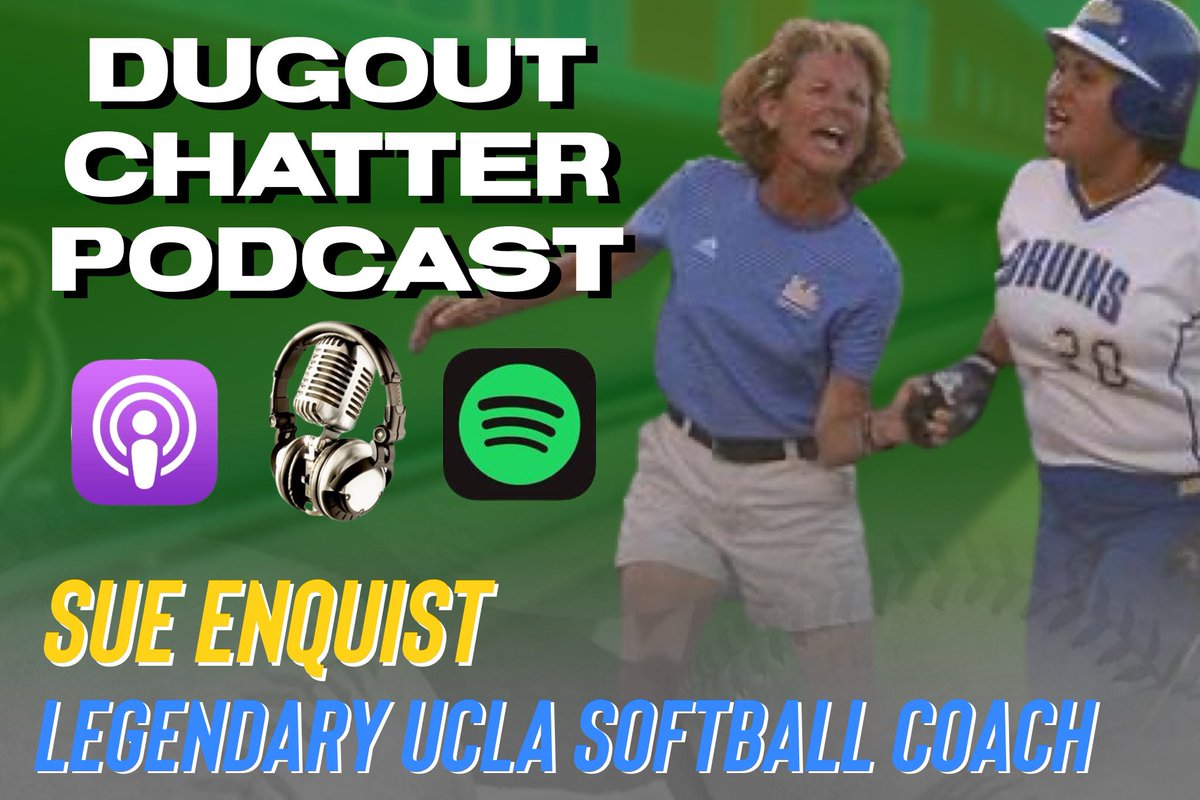 CoachSheets3's tweet photo. Recorded yesterday on National Women in Sports Day - Released into your earbuds today!

We are LIVE w/ @UCLASoftball 🐐

🥎 @SueEnquist

Extreme value throughout this conversation - Pen &amp; paper are required!

📱 https://t.co/B4awiN22Kd

🎧 https://t.co/isVH1holzT

#DugoutChatter https://t.co/hxM3Wi0iS0