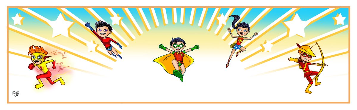 The first in a series of Teen Titans “Decades” groupings done in my Toon Style. Here are the 1960s members (which only consisted of the original 5).